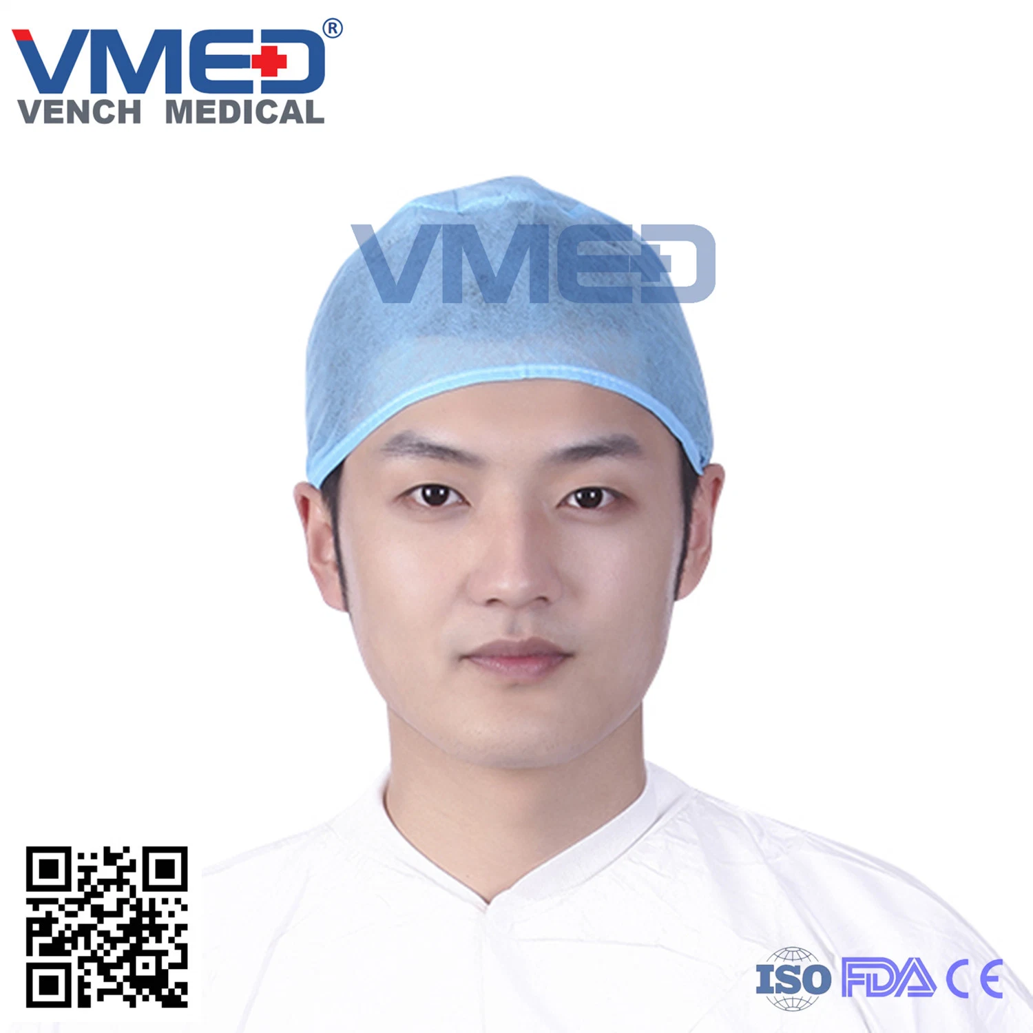 Nonwoven Surgical Cap with Easy Tie/ Elastic Band/ Doctor/Medical/ Bouffant/ Clip/ Mob Cap