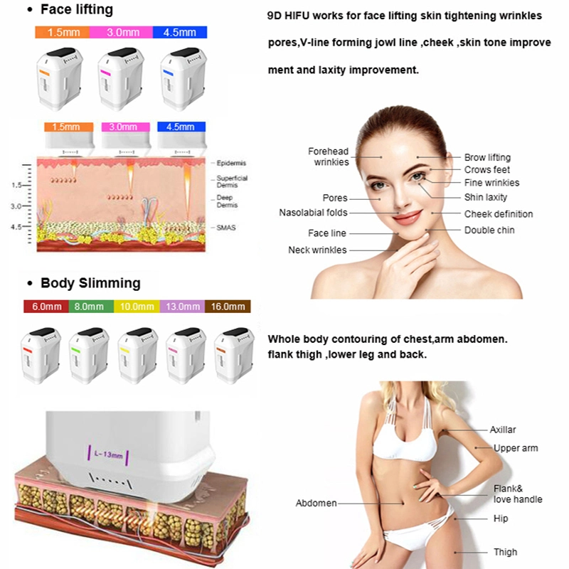 Liposonic 9d HIFU schmerzlose Hautpflege Gewichtsverlust Beauty-Ausrüstung