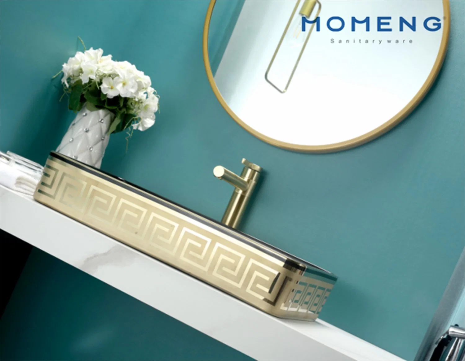 Роскошная ванная комната умывальник золотая раковина керамика искусствоо раковина электролитическое покрытие Раковина для раковины в резервуаре для мытья деки стола