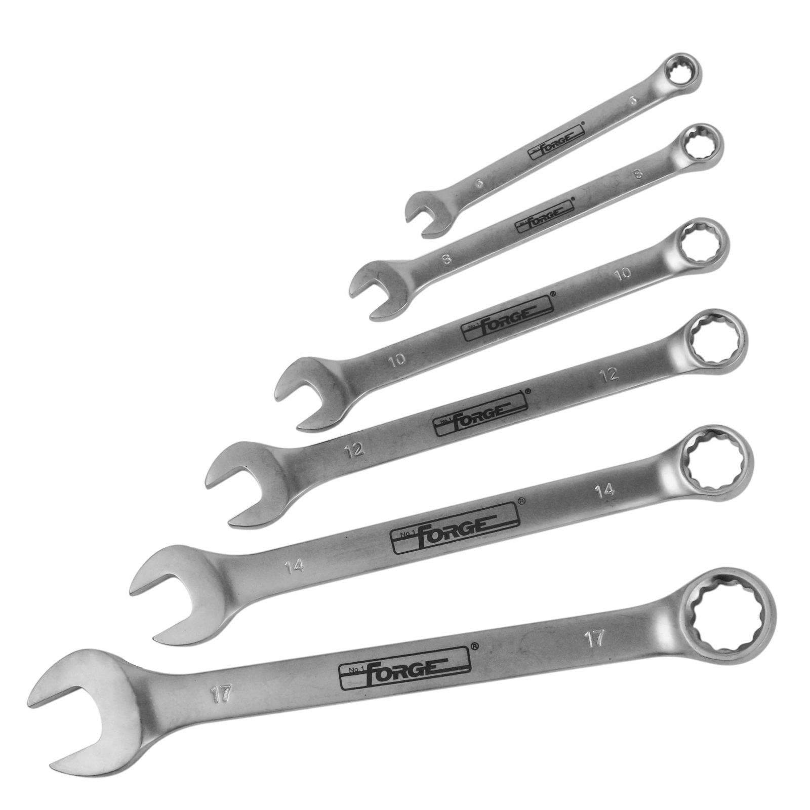 6PCS Cr-V Steel Matte Finished Combination Spanner Set Wrench Set