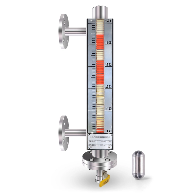 Capteur de niveau magnétique latéral haute précision 4 mA Indicateur rotatif transmetteur réservoir d'eau jauge de niveau de liquide niveau magnétique Jauge