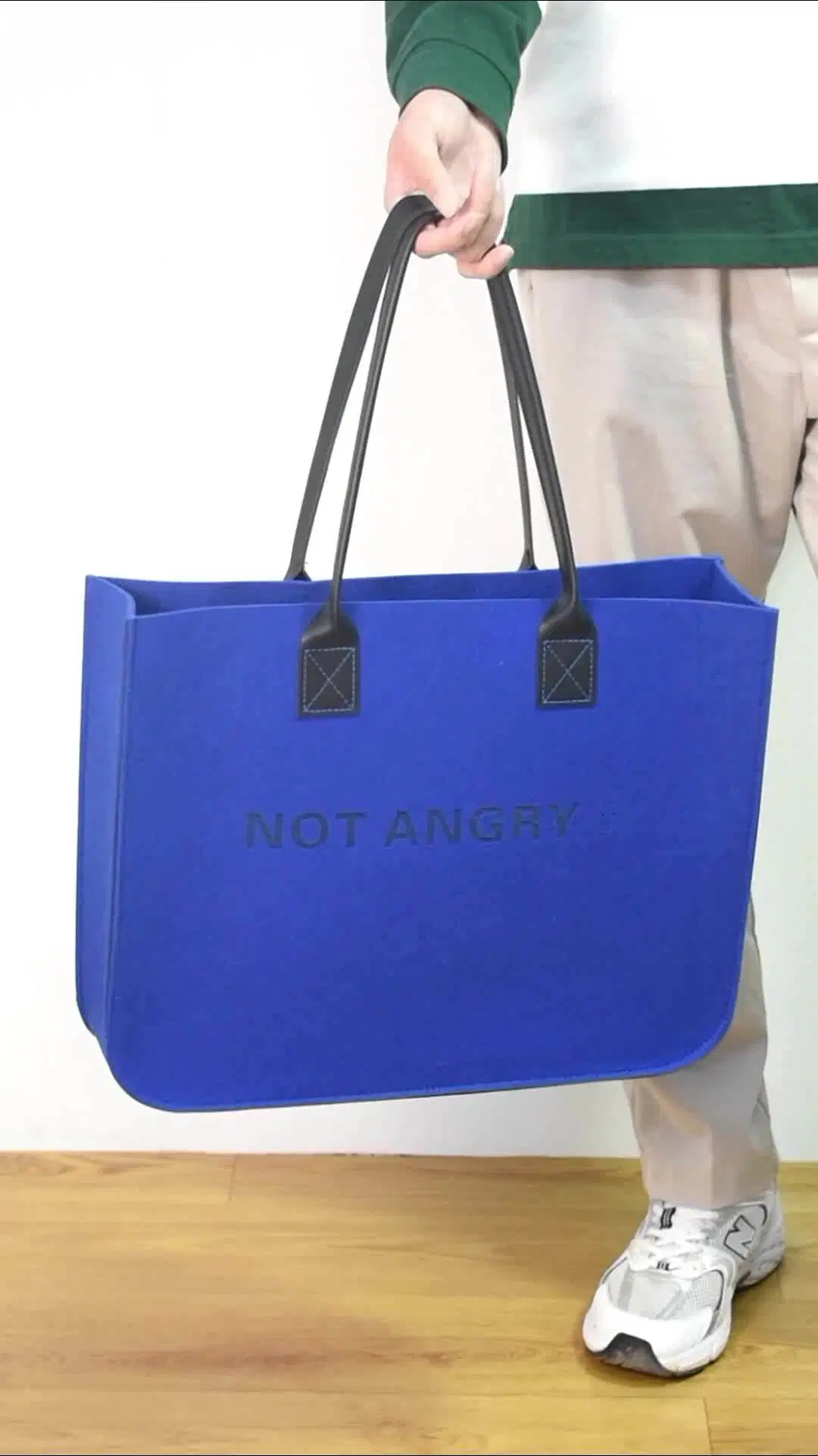 Wholesale/Supplier Soft Large Portable Detachable Gray Felt Handbag