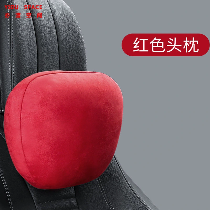 Universal Purpose High-Grade Deerskin Velvet Fabric Coffee Color Car Cushion Backrest Neck Pillow Cervical Pillow Car Headrest Car Head Pillow