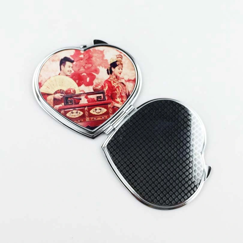 Sublimation Blank Heart Shape Compact Makeup Mirror for Heat Transfer Pritnting