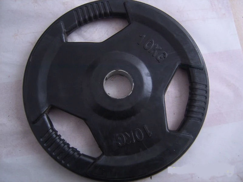 Gym Equipment Black Rubber Coated Plate Free Weight