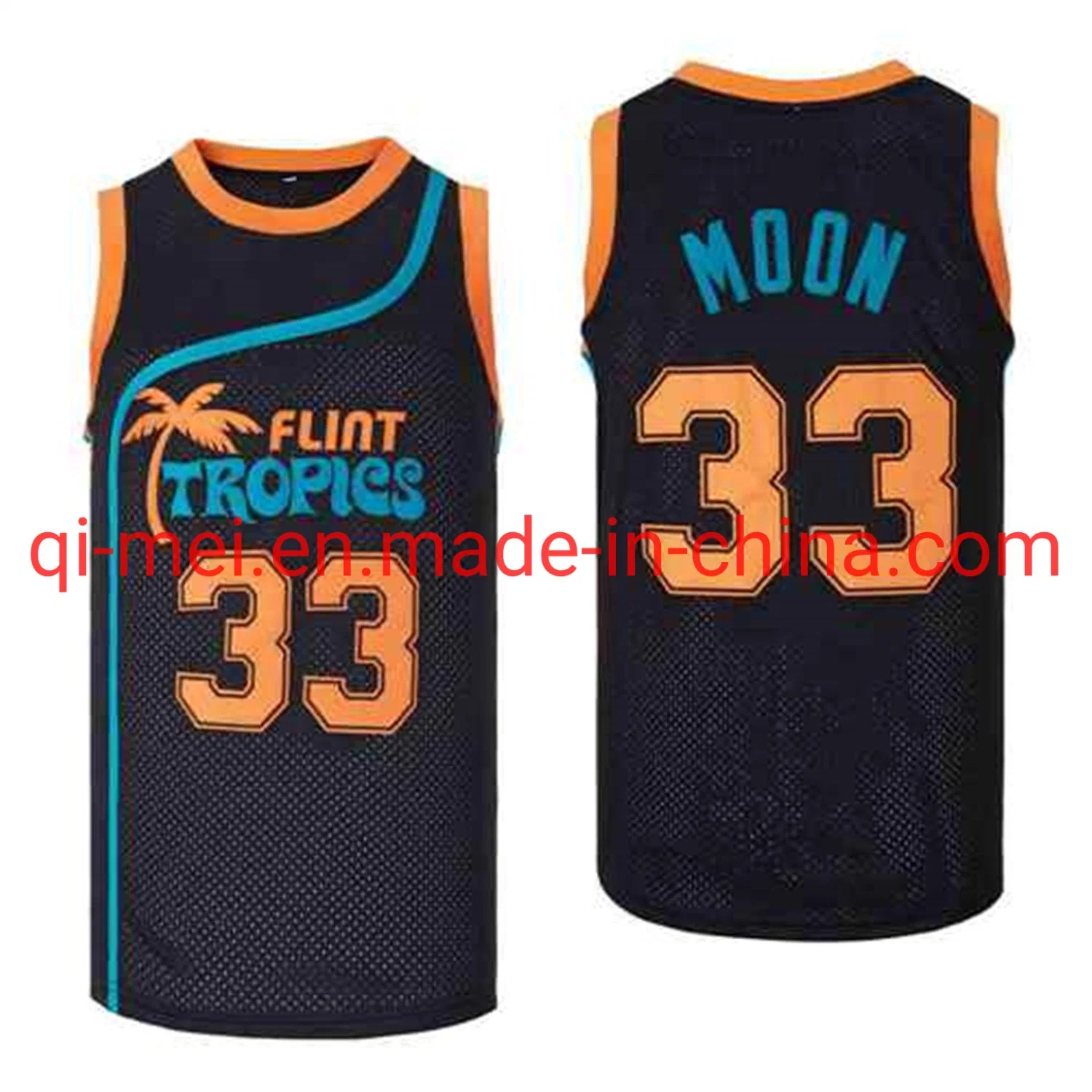 Flint Tropics 7 Café Negro 33 Jackie Moon Monix Vakidis Película 90s Hip Hop N-Ba Jerseys de baloncesto