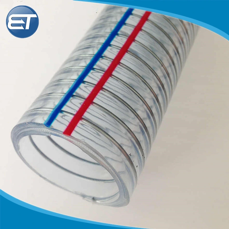 PVC Flexible Spiral Steel Wire Reinforced Hose / Transparet PVC Pipe