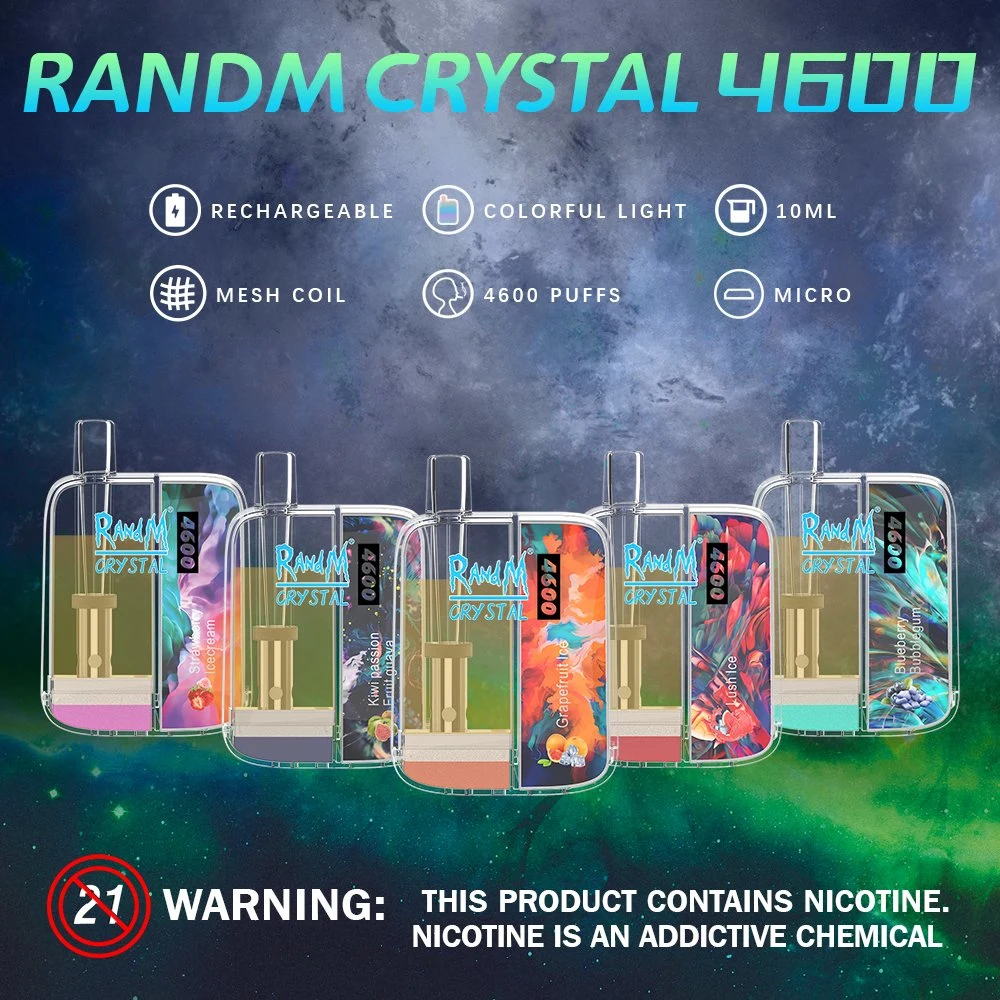 Новые Randm прибытия Crystal Reports 4600 Puffs аккумулятор Vape Mod с RGB фонари