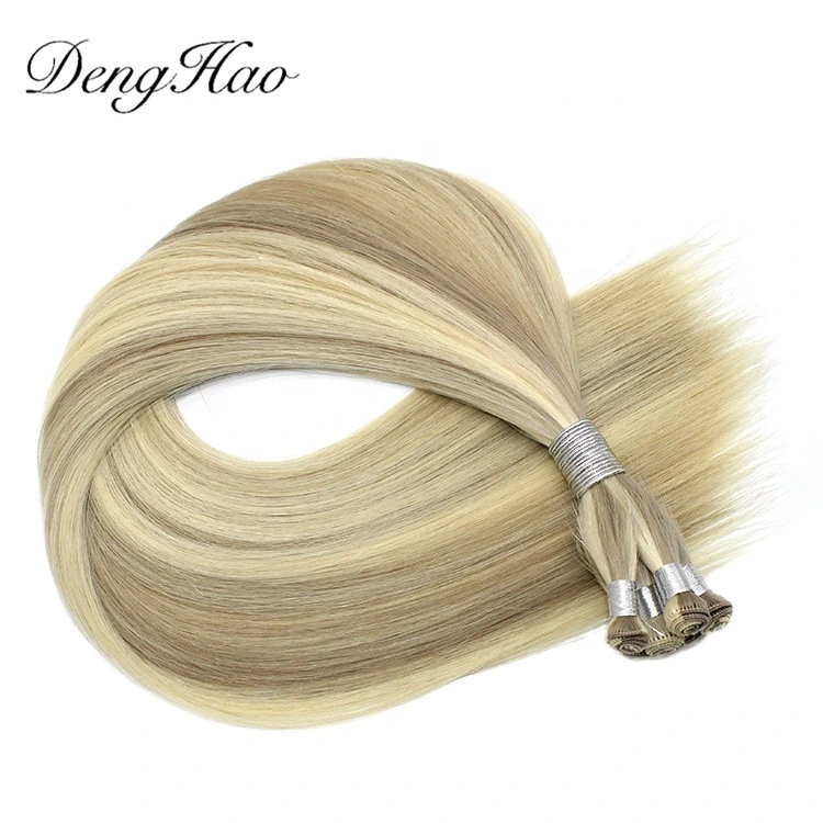 Top Quality Factory Wholesale/Supplier Human Hair Extensions Bundles Hand-Tied Hair Weft