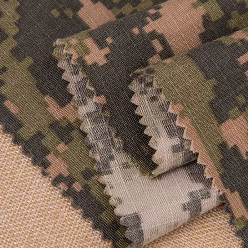 Ripstop Polyester Cotton Ripstop Dark Camouflage Fabric for Military Uniform