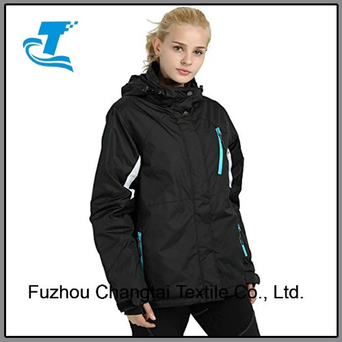 Women&prime; S Sportswear Outdoor Waterproof Windproof Hooded Ski Jacket