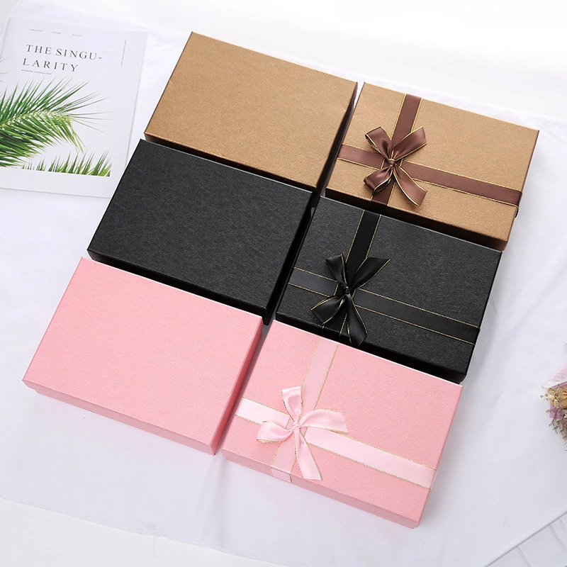 Luxury Pink Jewelry Gift Box Customized Tie with Lid Packaging Paper Box