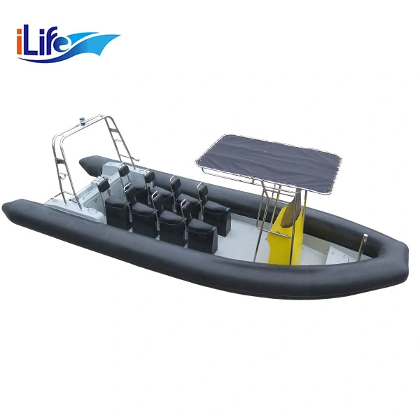 Ilife New Type Fiberglass Passenger Rigid Inflatable Boat 730 with CE