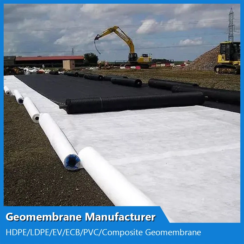 300g-0.6mm-300g Composite Geomembrane with Two Layers Geotextile One Layer Geomembrane for Fish Ponds/Shrimp Ponds/ Oxidation Ponds/Livestock Breeding