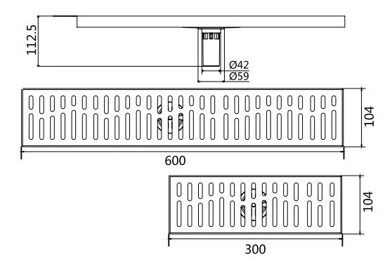 Pd-3365D Bathroom Accessories Stainless Steel Long Floor Drain (Satin finished)