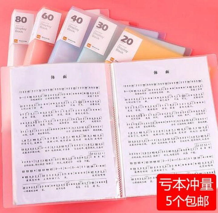 A4 Transparent Inside Page PP Test Paper Music Score Folder