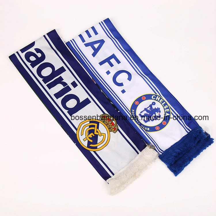 OEM Produce Custom Design Printed Polyester Cheap Football Fan Club Scarf for World Cup