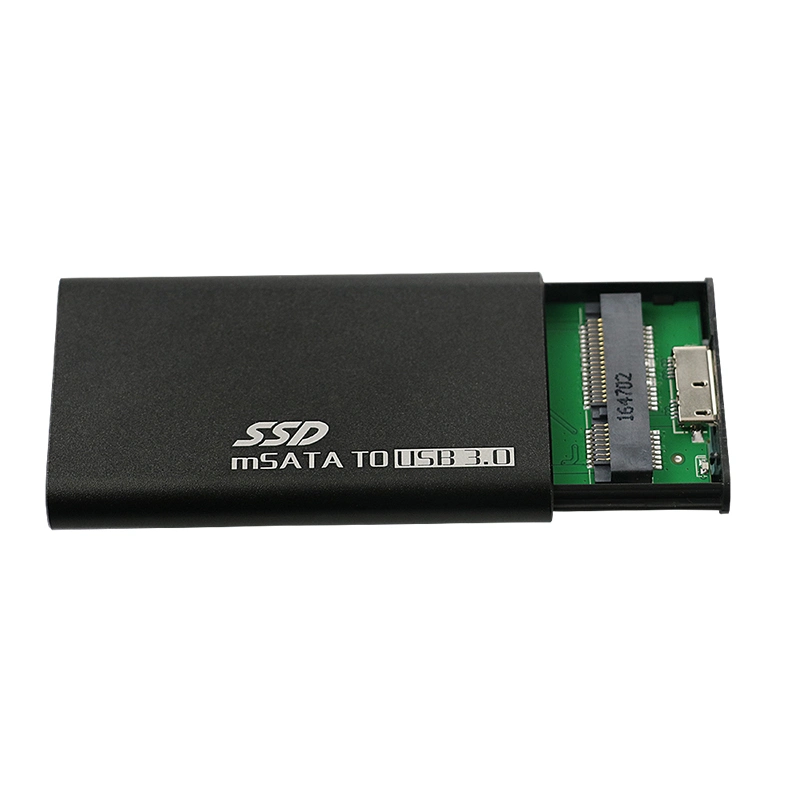 Mini-caixa mini SATA externa SSD USB3.0 a mSATA de alumínio de 1.8"