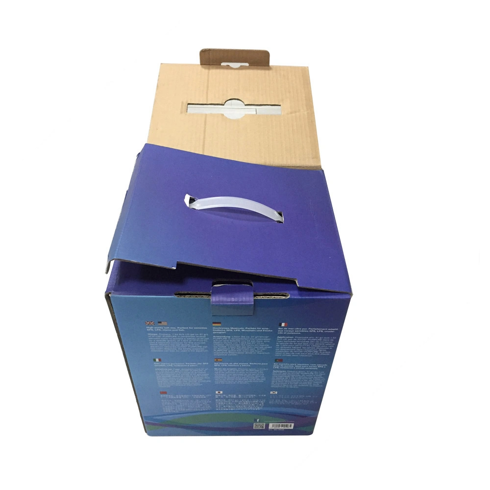 Colorful Packaging Gift Cardboard Box with Plastic Handle