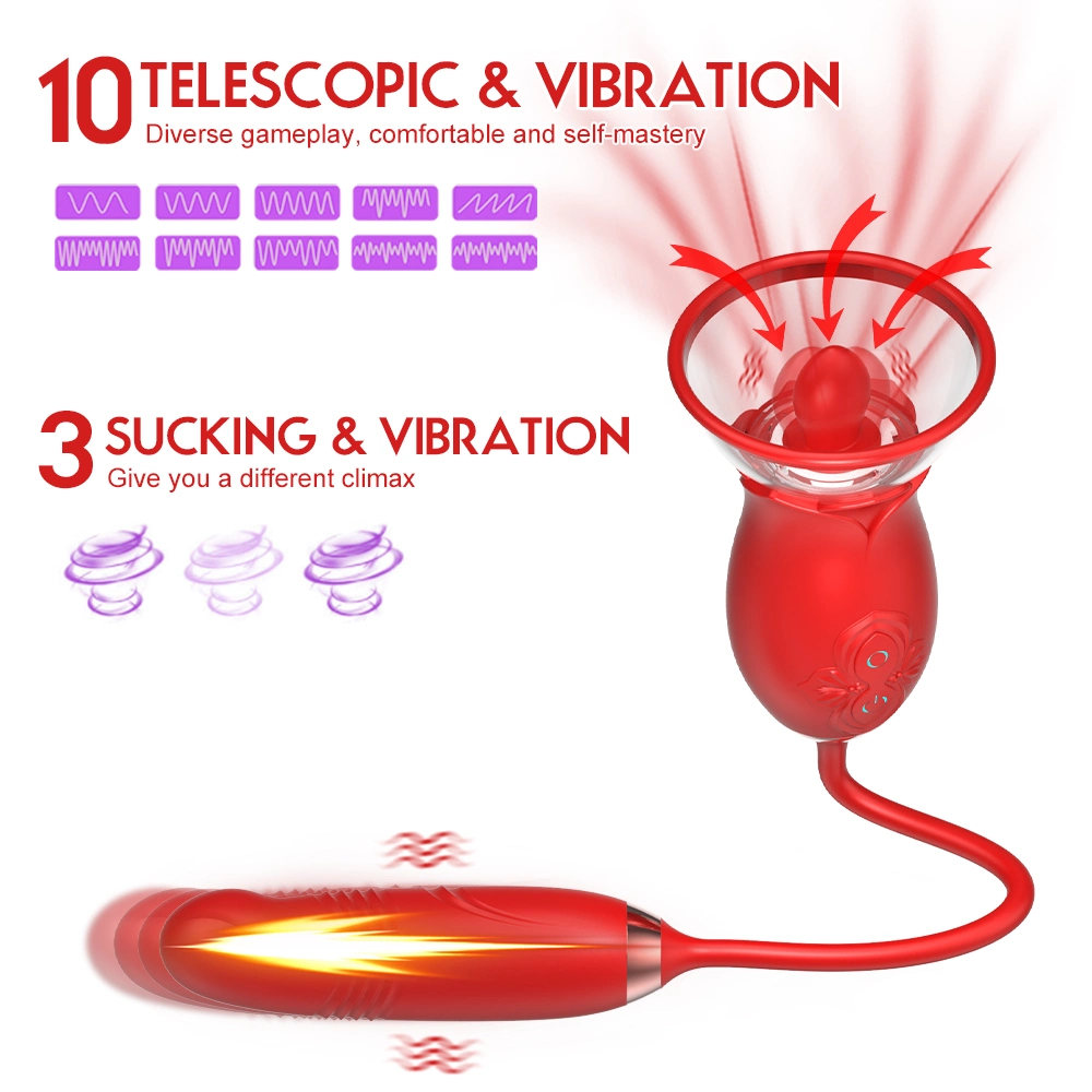 Vibrator Woman Rose Vibrator 2023 Popular in USA Rose with Vibrator Licking and Sucking Woman Vibrator Tongue Rose Vibrator