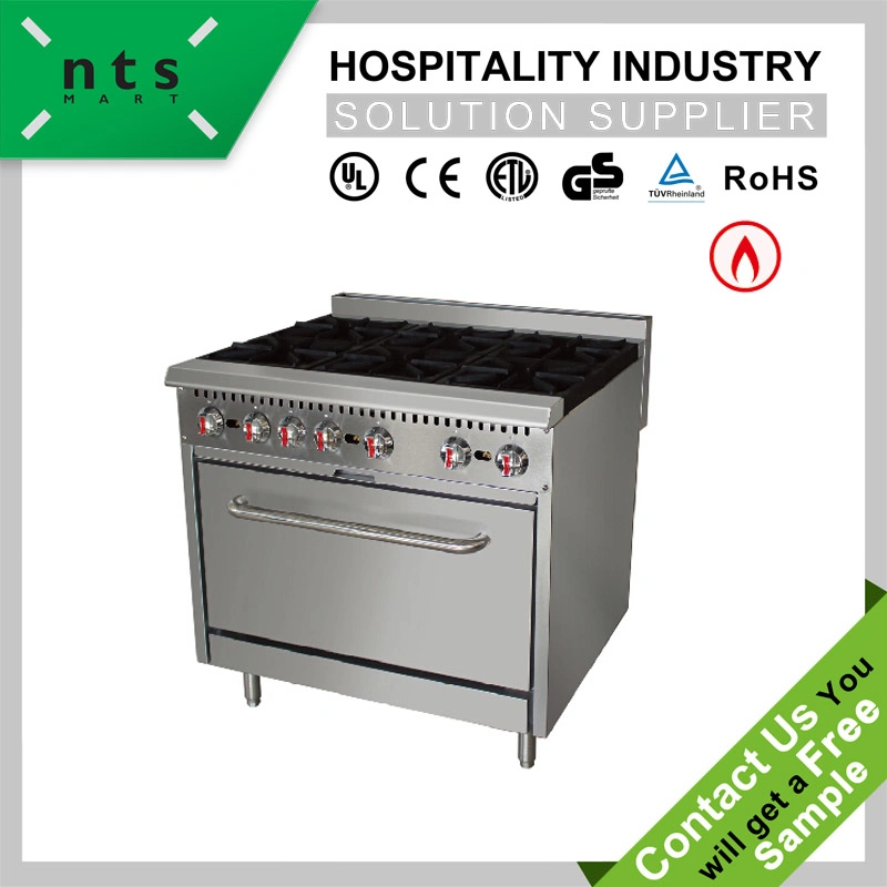 6 Gas Burner with Gas Oven Without Rear Plate