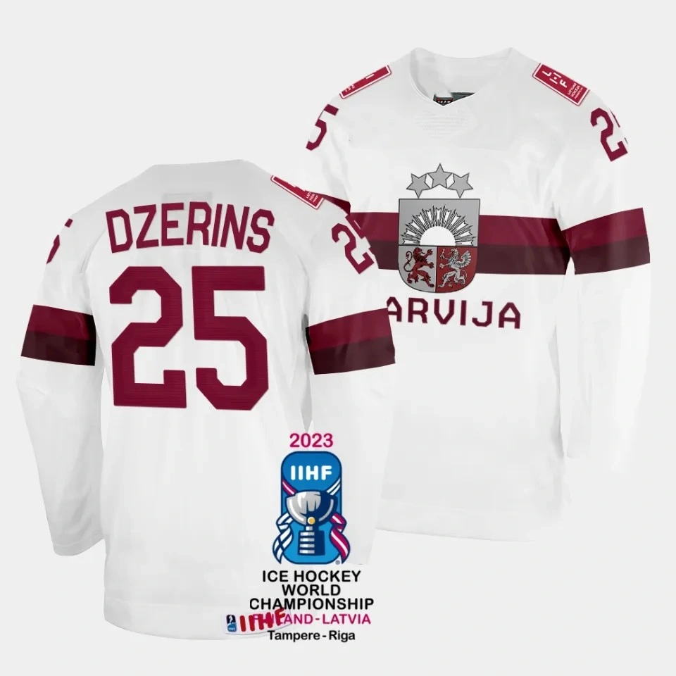 Wholesale/Supplier Latvia #18 Rodrigo Abols 2023 Iihf World Championship Home Jersey White