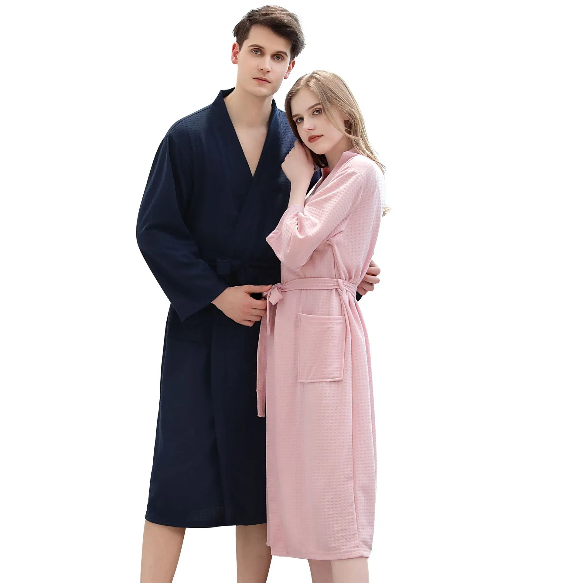 Automne Hiver Robe de nuit de la mosaïque de flanelle Long épaissir Hommes Femmes les pyjamas de vêtements de nuit