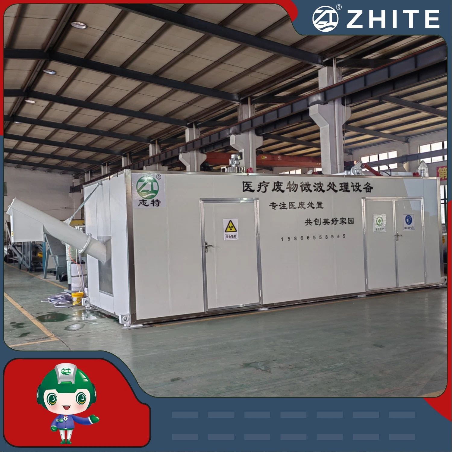 Microwave Hospital Medical Waste Disinfection Equipment with Crushing System