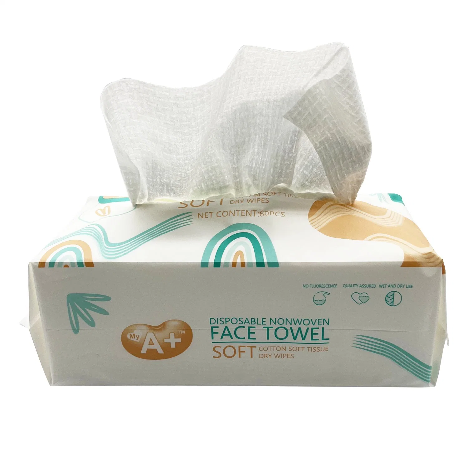 El precio barato de alta calidad 100% algodón de la naturaleza Nonwoven desechables Toalla de cara rostro húmedo y seco de tejido para bebé