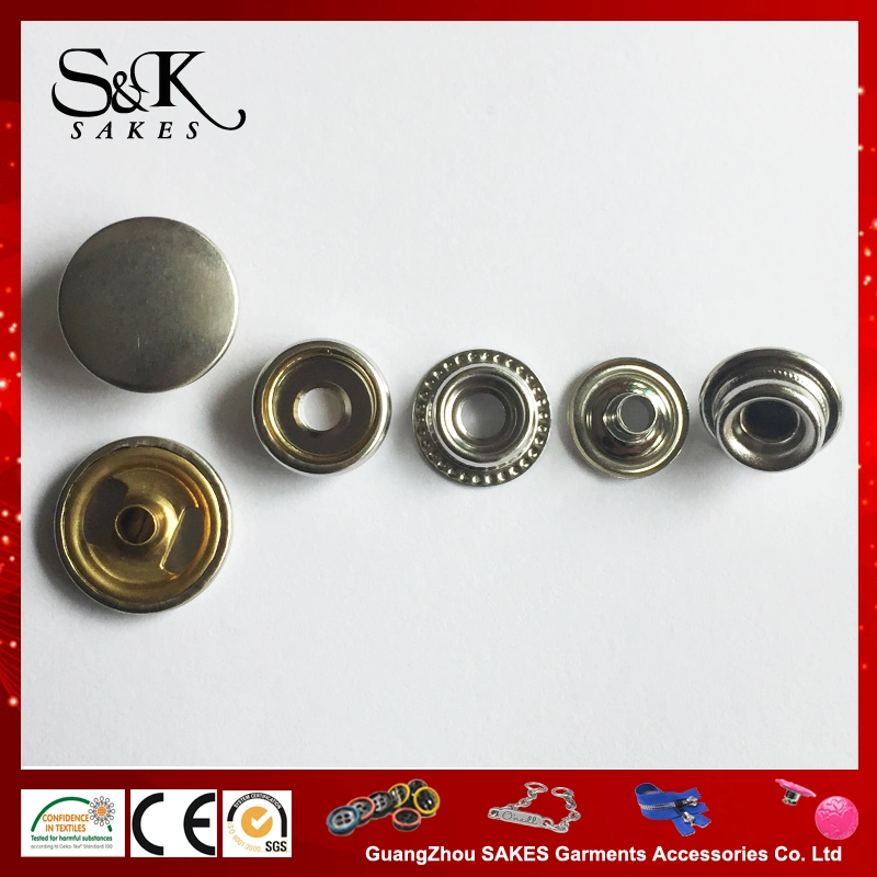 Shinny Silver Color Ring Type Spring Snap Button for Garments