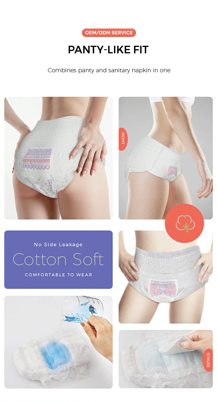 فترة مقاومة لتسرب النوم الليلي Cotton Menstrual Pant Lady Menstrual السراويل حفاضة