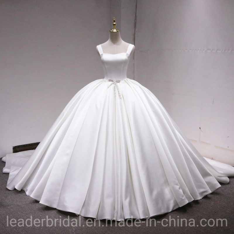 Retro Satin Bridal Ball Gowns Puffy Custom Made Wedding Dresses L17823