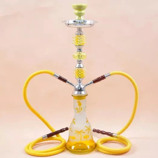 2023 China Wholesale Model Metal Shishia Hookah with Two Hose