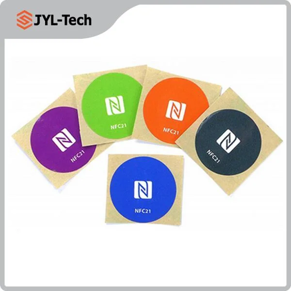 RFID Tag NFC Sticker with Logo Printing Passive Tag Hf 13.56MHz PVC Label RFID Waterproof ISO14443A 144bytes Dia30mm