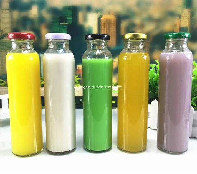 Simple Style Beverage Glass Bottle Water Glass Container with Metal Cap OEM ODM 310ml