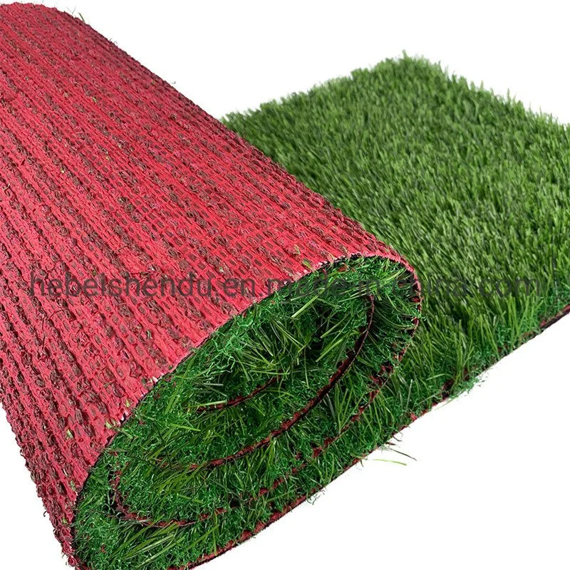 Red Backing Green Color Soft Carpet China Cheap Synthetic Turf Artificial Grass to Kuwait Market