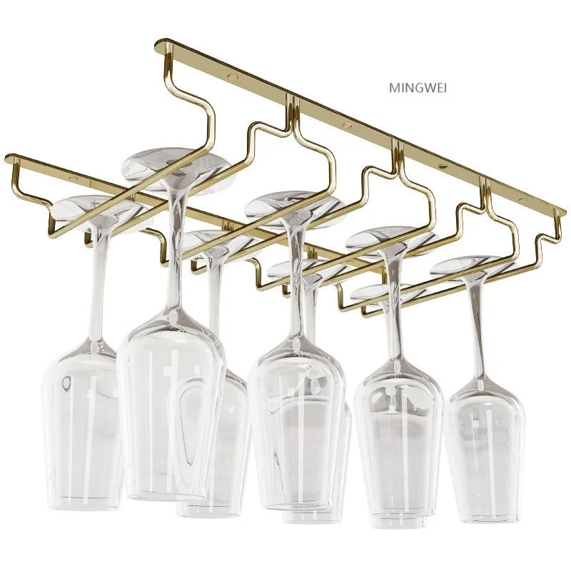 Mingwei Iron Stainless Steel Minimalist Style Bar Cabinet Cups Storage Wine Glasses Goblet Holders