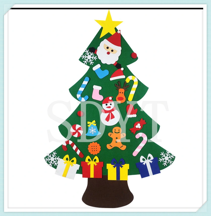 Children New Year Gifts Door Wall Hanging Children Felt Christmas Tree Decoration