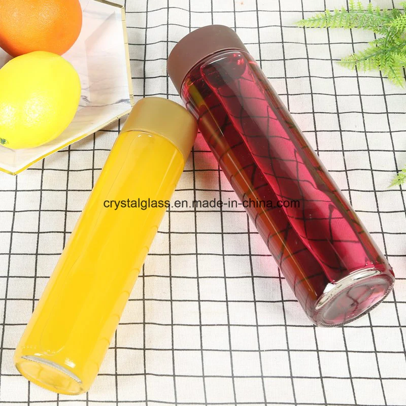 Mineral Spring Water Glass Kombucha Bottle with Plastic Cap 500ml 400ml 375ml