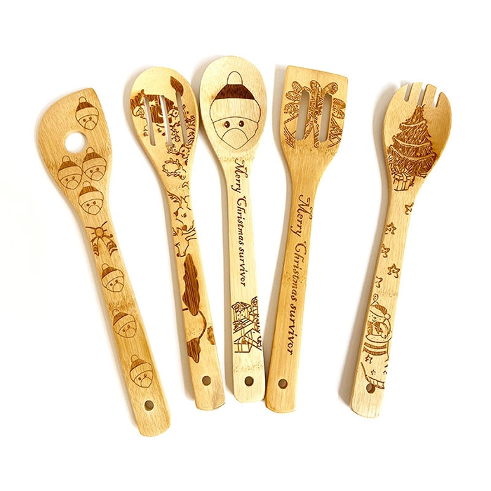 Aveco Noël cadeau promotionnel 5PCS Bamboo Turner ensemble de la Pelle