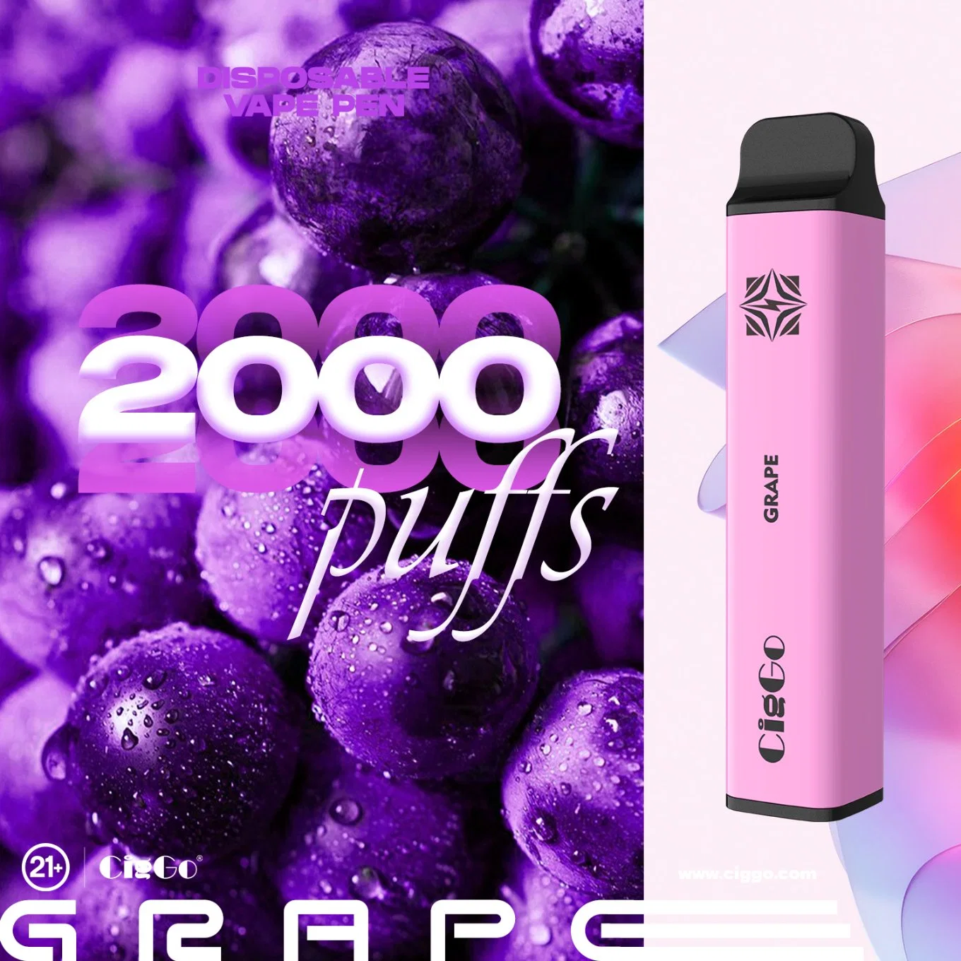 Comercio al por mayor I Vape E cigarrillo plumas 950mAh 2000 inhalaciones de forma de cubo de grandes nubes de plumas Vapes desechables Pure Taste