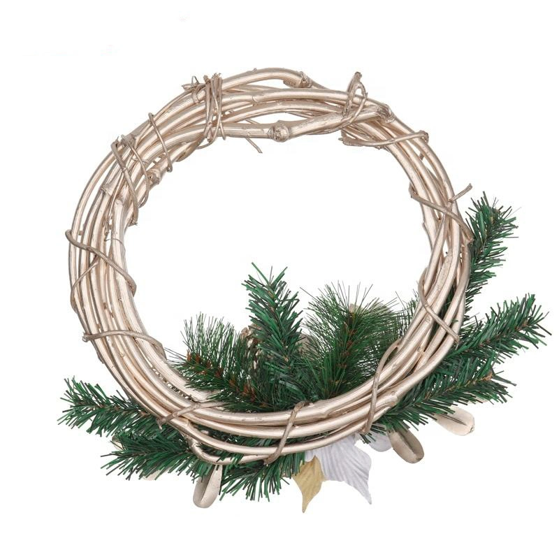 Mini cinta de pelo de madera Navidad Garland y Ratán de Navidad decoración Corona