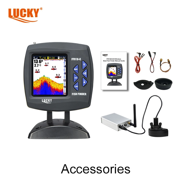 Lucky Fish Sonar FF918CS-Wl Colored DOT-Matrix Display Fish Finder with Maps