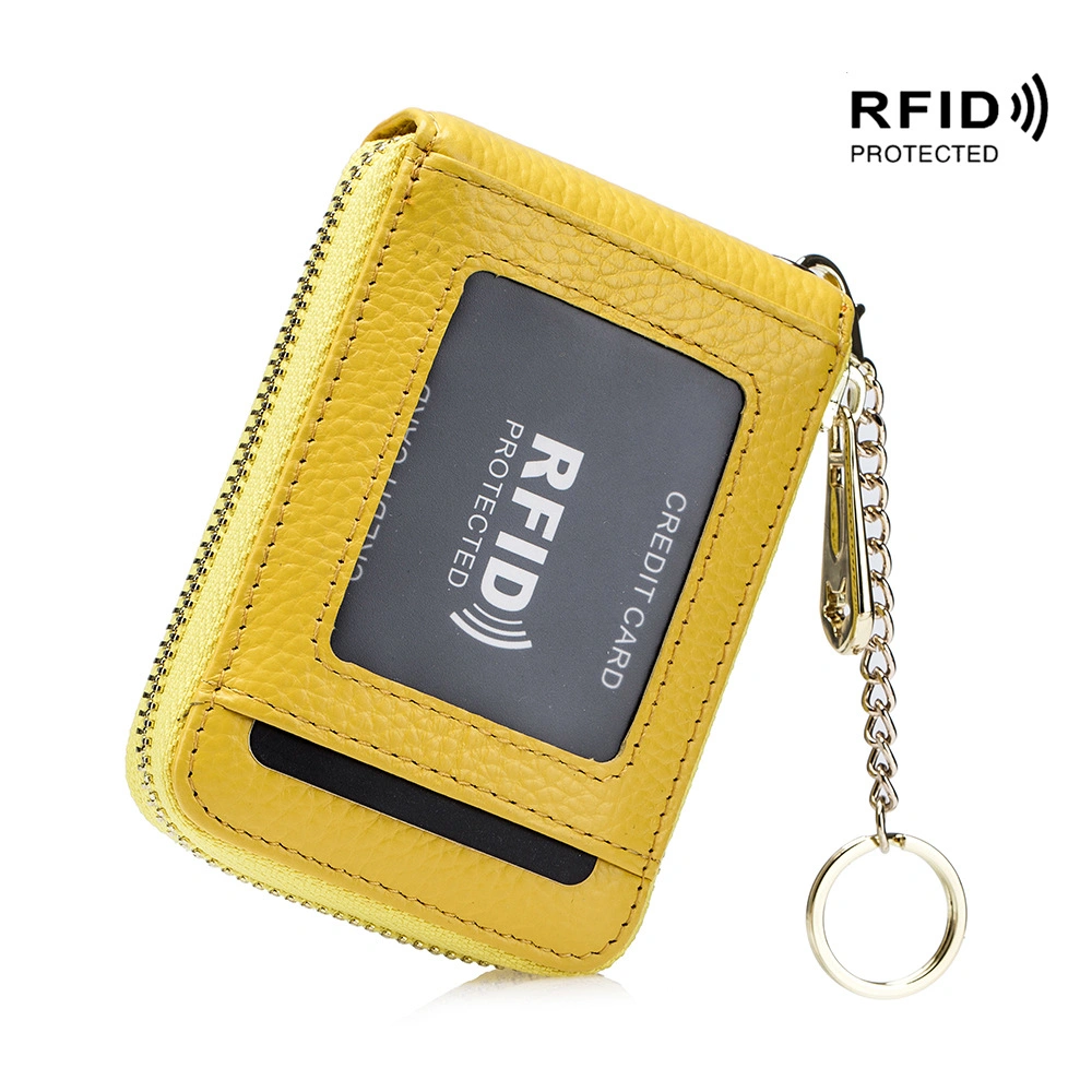 Credit Card Wallet, Zipper Card Cases Holder for Men Women, RFID Blocking, Keychain Wallet