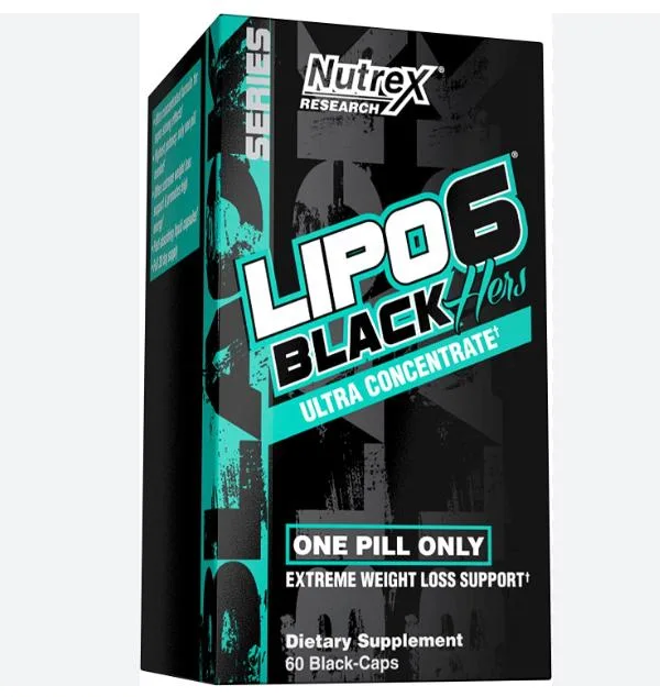 Nutrex Research Lipo-6 Black Hers Ultra Concentrate Weight Loss Pills for Women Fat Burner, Appetite Suppressant, Metabolism Booster for Weight Loss + Hair,