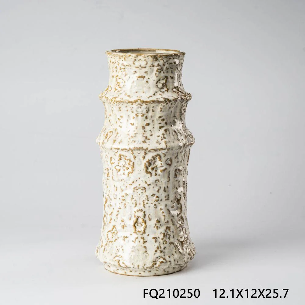 Boho Vase Keramik Vase Imitation Bambus Vase für Wohnzimmer Schlafzimmer Büro Vase Craft für Geschenk