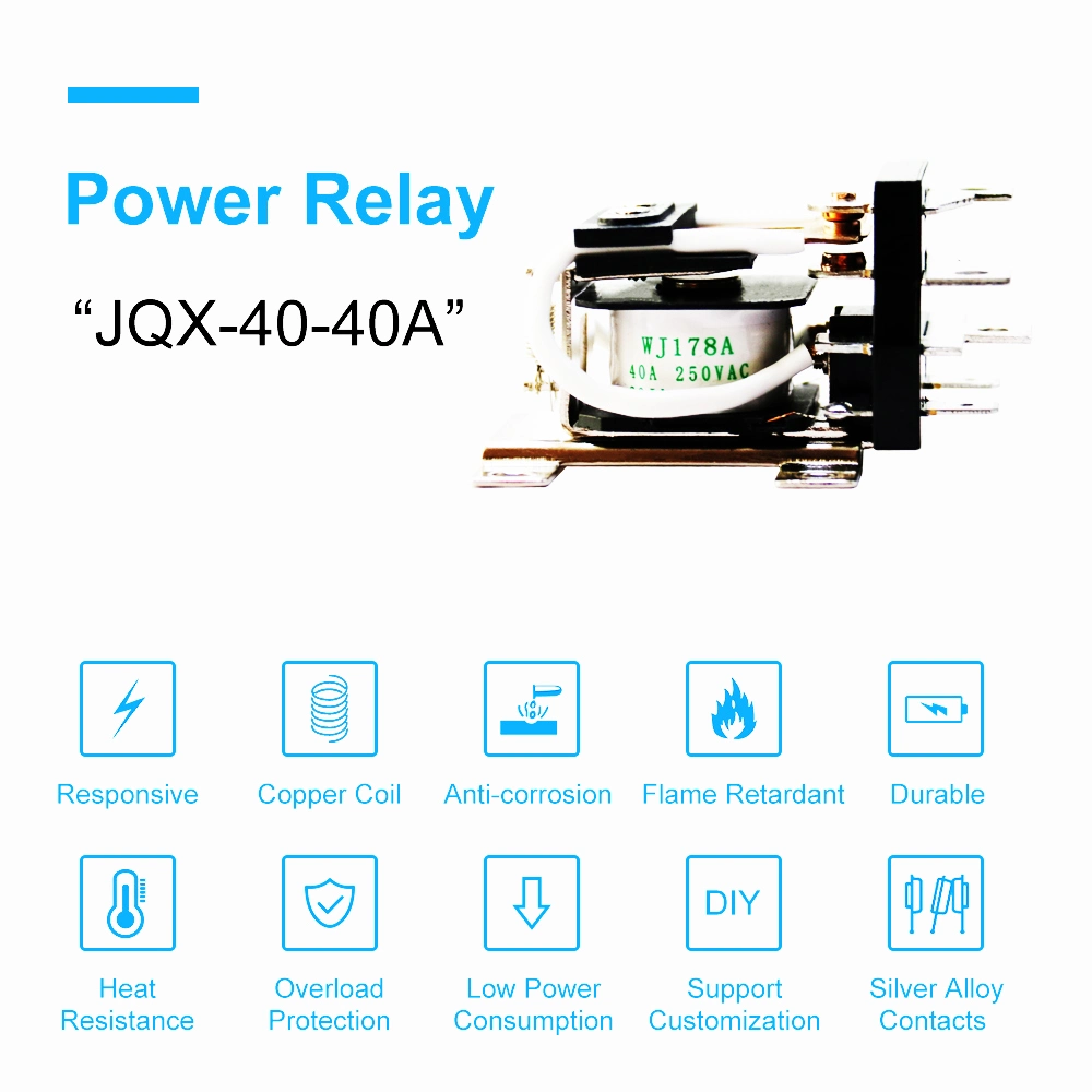 40A 12V Spdt 5 Pin 12 Volt Auto Relays Mini Power Electromagnetic Type Relay PCB Relay for Household Appliance / Thermostats / Auto Control