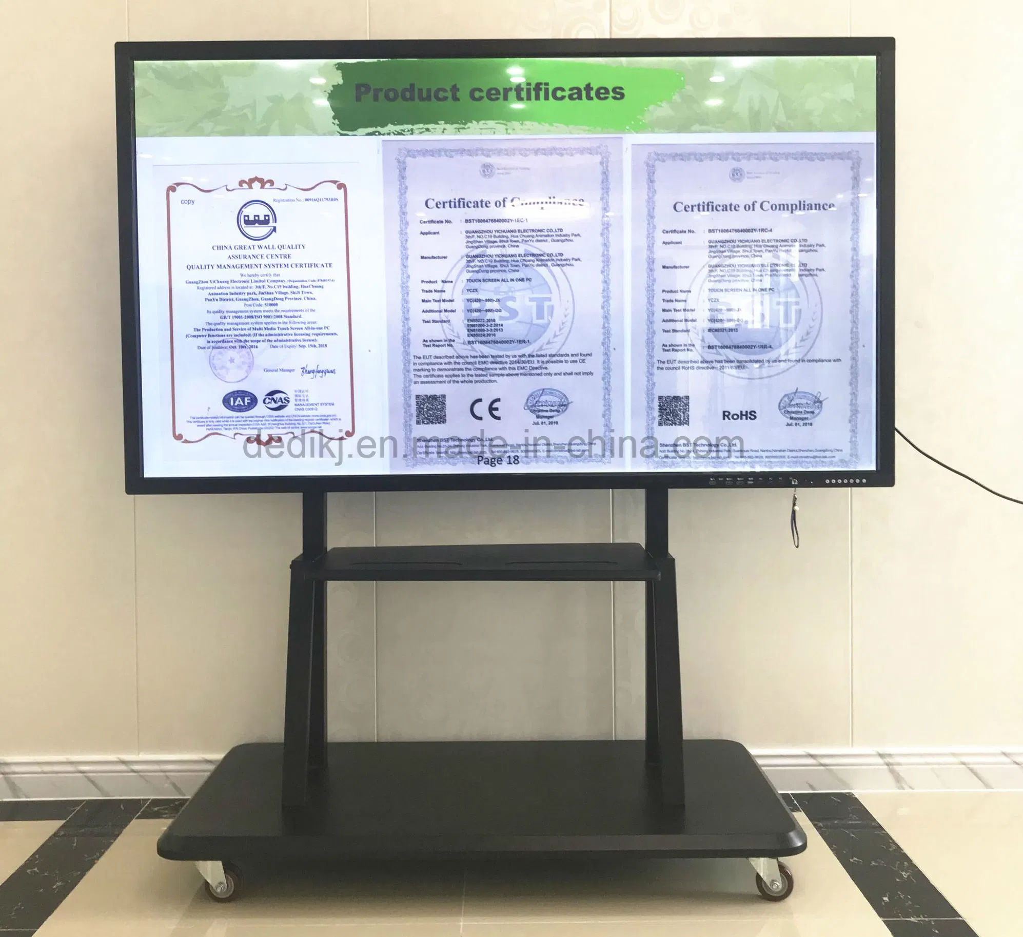 Dedi Faites-en -Chine 65 pouces écran tactile interactif TFT LCD TV tous dans un PC pour la réunion