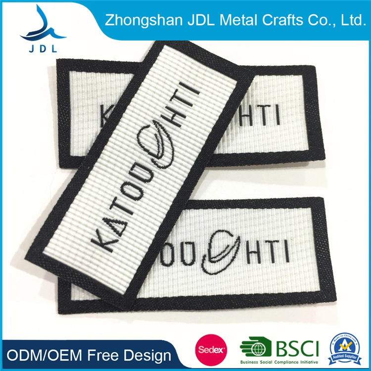 China Suppliers Custom Woven Fabric Label for Clothing/Hats/Garments/Bags/Home Decoration/Promotional with Logo Branding