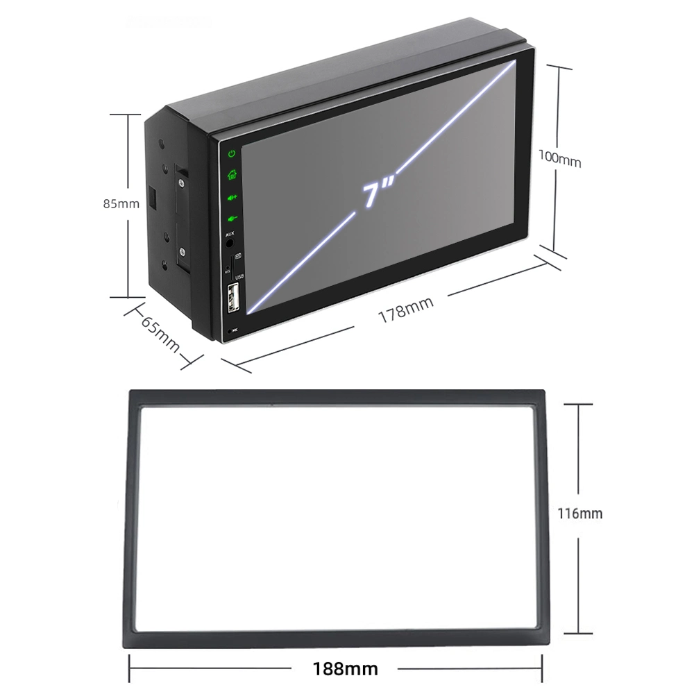 Kapazitiver Touchscreen 1080p 7 Zoll Doppel-DIN CarPlay Auto UKW-Radio Estereo Auto